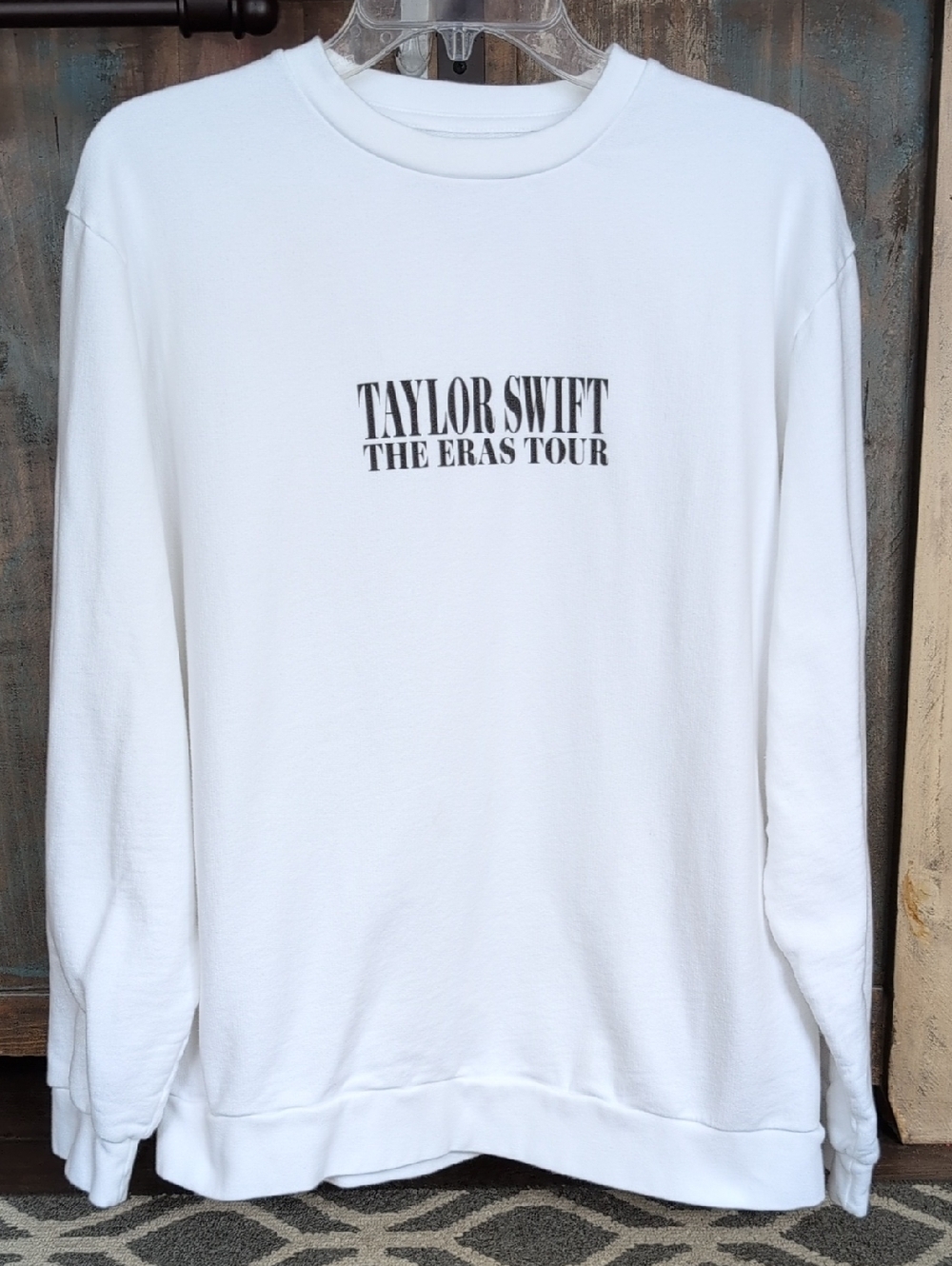 Official Taylor Swift The Eras Tour White Crewneck Sweatshirt - Women's Large